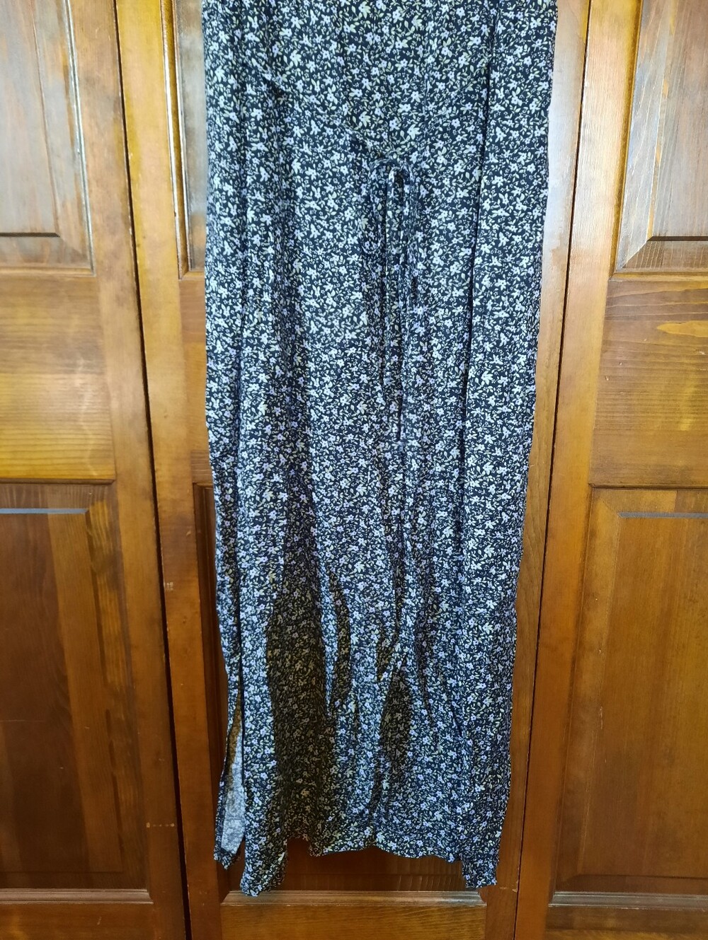 Vintage 90s Teddi Dresses Black Ditzy Floral Sleeveless Tank Maxi Dress Size 12 - Picture 10 of 11